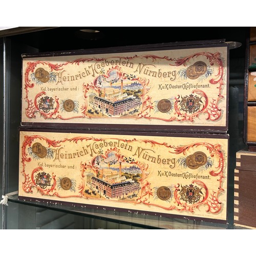 375 - MINIATURE JEWELLERY BOX AND TWO ADVERTISING BOXES