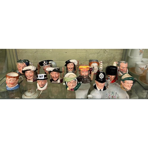 387 - ROYAL DOULTON MEDIUM SIZED CHARACTER JUGS FAT BOY, BACCHUS, ARMADA, W G GRACE, AND OTHERS