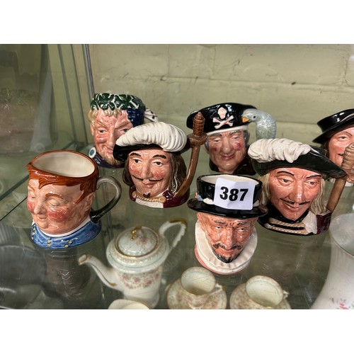 387 - ROYAL DOULTON MEDIUM SIZED CHARACTER JUGS FAT BOY, BACCHUS, ARMADA, W G GRACE, AND OTHERS