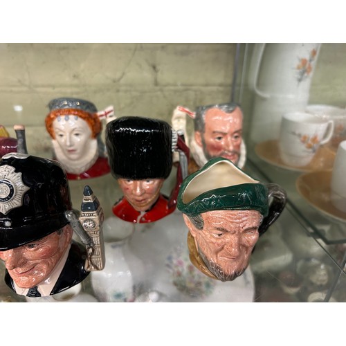 387 - ROYAL DOULTON MEDIUM SIZED CHARACTER JUGS FAT BOY, BACCHUS, ARMADA, W G GRACE, AND OTHERS