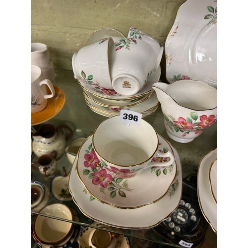 396 - FINE BONE CHINA FLORAL TEA SERVICE