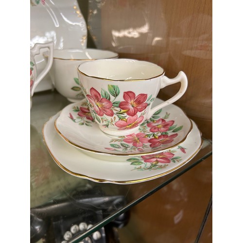 396 - FINE BONE CHINA FLORAL TEA SERVICE