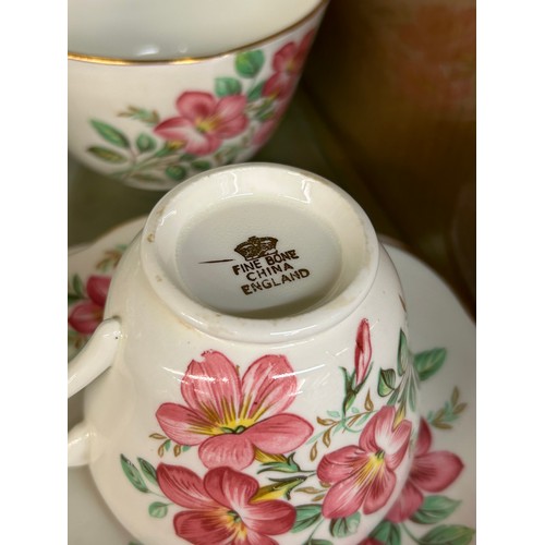 396 - FINE BONE CHINA FLORAL TEA SERVICE