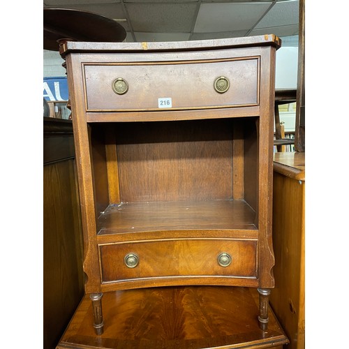 216 - REPRODUCTION REGENCY STYLE MAHOGANY CONCAVE CHEST