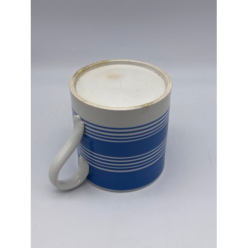 417 - LARGE BLUE AND WHITE LATE 19TH CENTURY TANKARD