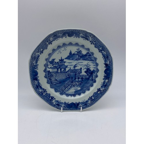 459 - TWO CHINESE BLUE AND WHITE EXPORT PLATES