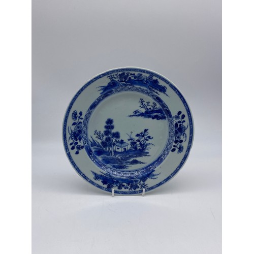 459 - TWO CHINESE BLUE AND WHITE EXPORT PLATES