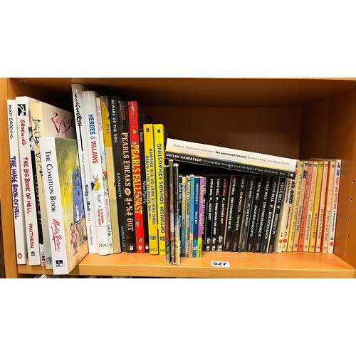 527 - CARTOON AND SATIRICAL BOOKS, GIOVANNETTI, GROENING, STEVE BELL, AND CROC LIBRARY