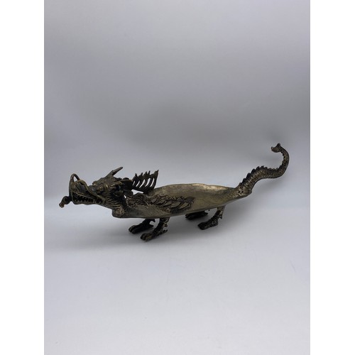 461 - CHINESE METALWARE DRAGON SERVING TRAY