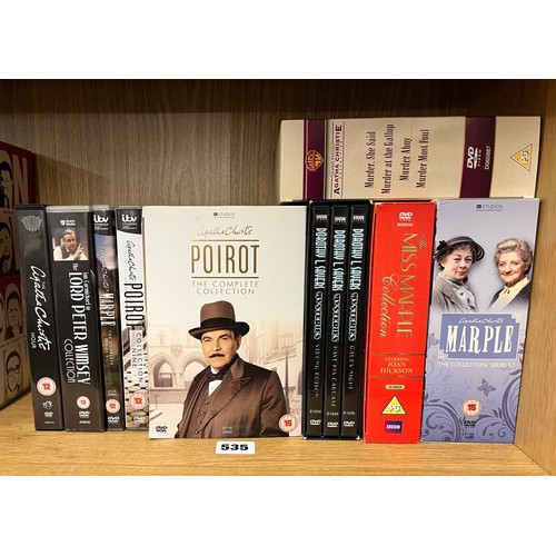 535 - DVD BOX SETS OF CRIME FIGHTERS, POIROT, MARPLE, AND LORD PETER WIMSIE