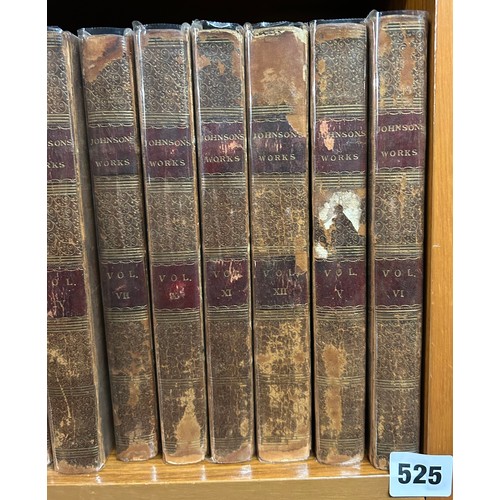 525 - WORKS OF SAMUEL JOHNSON NEW EDITION 12 VOLUMES PRINTED LONDON 1816