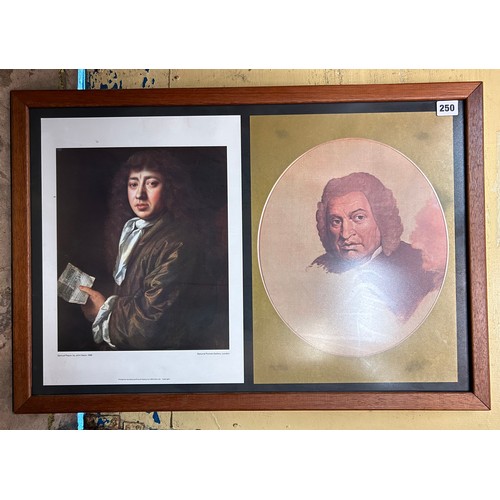 250 - PRINT OF SAMUEL PEYPS AND SAMUEL JOHNSON FRAMED AND GLAZED