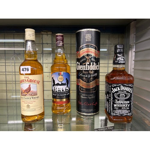 476 - GLENFIDDICH FAMOUS GROUSE AND JACK DANIELS WHISKEY