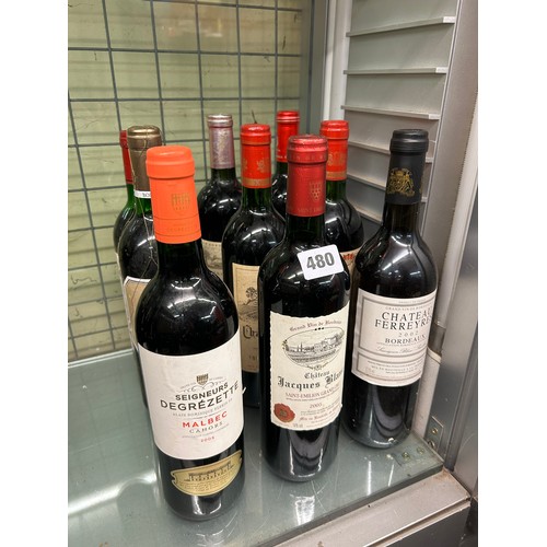 480 - SELECTION OF RED WINES, CHATEAU FERREYRES, MALBEC, CHÂTEAU LAGUE