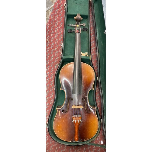 679 - CASED UNMARKED VIOLIN