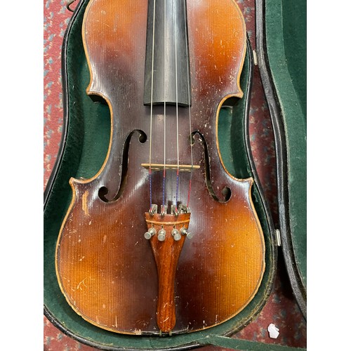 679 - CASED UNMARKED VIOLIN