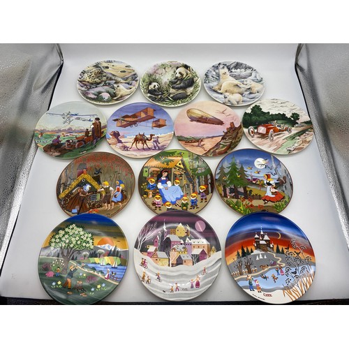 456 - SELECTION OF POOLE POTTERY PLATES INC. EARLY MODES OF TRANSPORT, ANIMALS, FAIRYTALES AND SEASONS SER... 