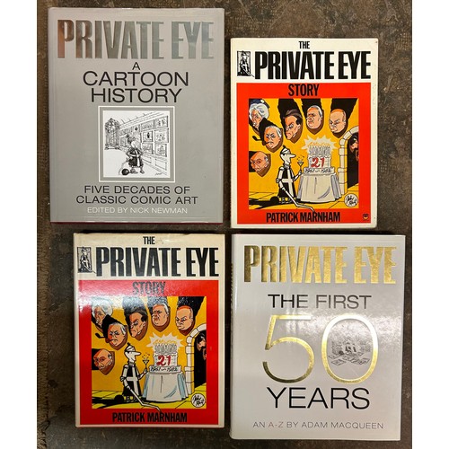 505 - BINDERS OF THE PRIVATE EYE SATIRICAL MAGAZINE AND HARD BACK BOOKS RELATING TO PRIVATE EYE (50 BINDER... 