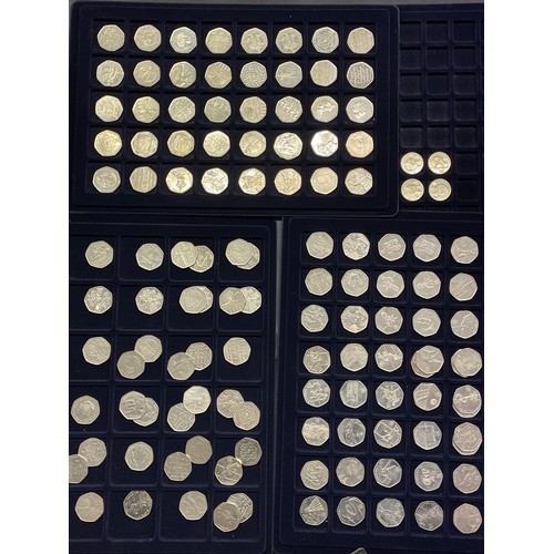 756 - THREE TRAYS OF COLLECTORS 50 PENCE PIECES VARIOUS