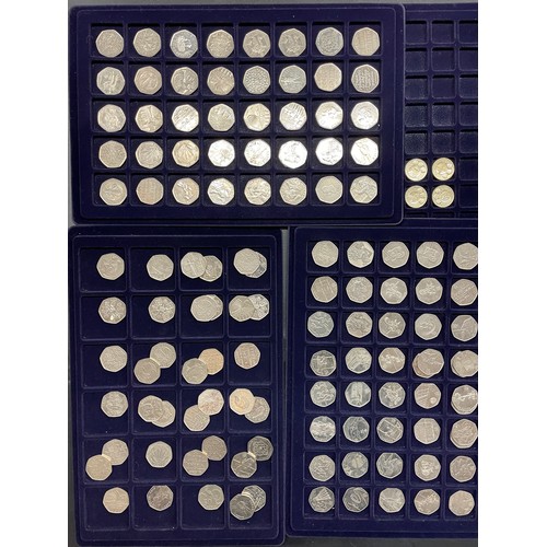 756 - THREE TRAYS OF COLLECTORS 50 PENCE PIECES VARIOUS