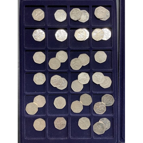 756 - THREE TRAYS OF COLLECTORS 50 PENCE PIECES VARIOUS