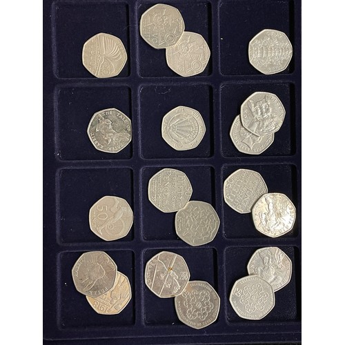 756 - THREE TRAYS OF COLLECTORS 50 PENCE PIECES VARIOUS