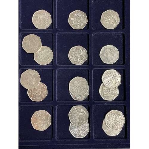 756 - THREE TRAYS OF COLLECTORS 50 PENCE PIECES VARIOUS