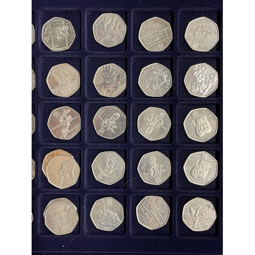 756 - THREE TRAYS OF COLLECTORS 50 PENCE PIECES VARIOUS