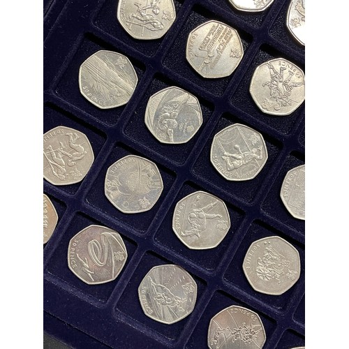 756 - THREE TRAYS OF COLLECTORS 50 PENCE PIECES VARIOUS