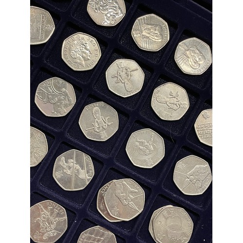 756 - THREE TRAYS OF COLLECTORS 50 PENCE PIECES VARIOUS