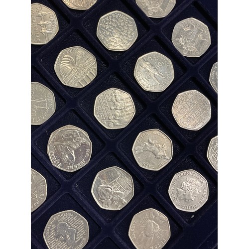 756 - THREE TRAYS OF COLLECTORS 50 PENCE PIECES VARIOUS