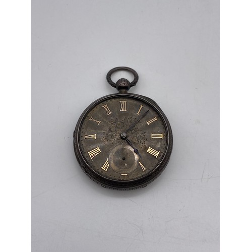 747 - SILVER CASED LONDON CASED POCKET WATCH A/F WITH KEY