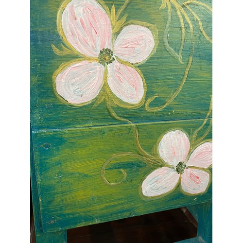 199 - GREEN PAINTED SMALL STOOL