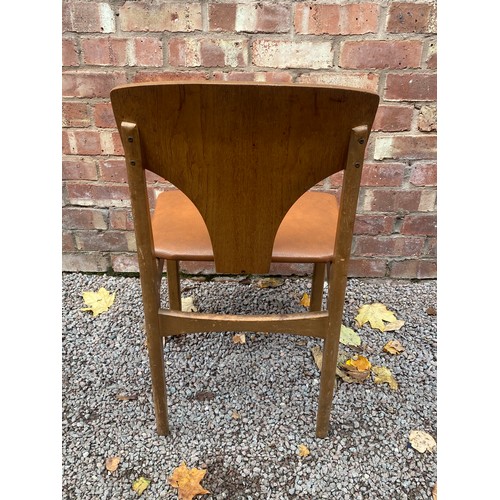 117 - SET OF FOUR DANISH TEAK VINYL COVERED DINING CHAIRS