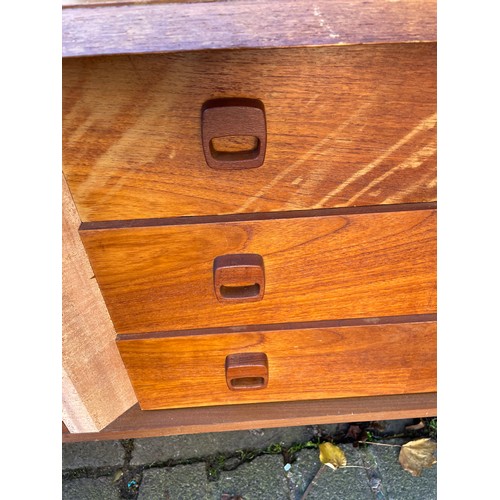 139 - DISTRESSED 1960S/70S TEAK LONG SIDEBOARD (VENEERS LIFTED)