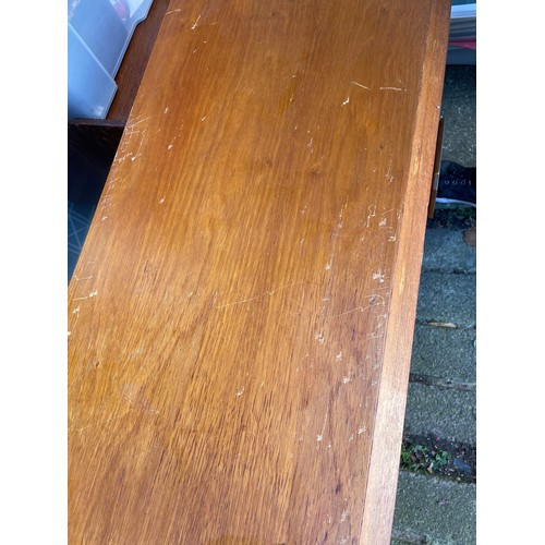 139 - DISTRESSED 1960S/70S TEAK LONG SIDEBOARD (VENEERS LIFTED)