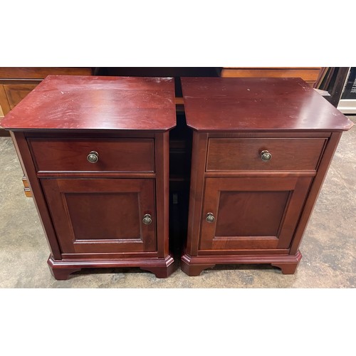 80 - PAIR OF MATCHING CHERRY WOOD BEDSIDE CUPBOARDS