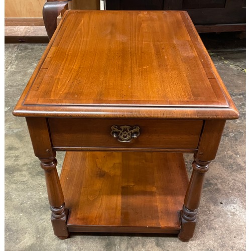 78 - CHERRY WOOD LAMP TABLE WITH FRIEZE DRAWER AND UNDERTIER