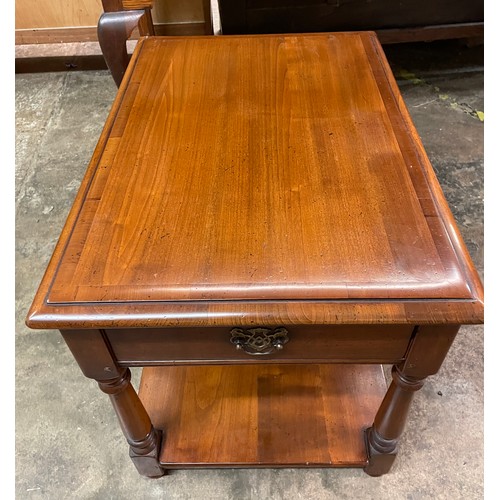 78 - CHERRY WOOD LAMP TABLE WITH FRIEZE DRAWER AND UNDERTIER