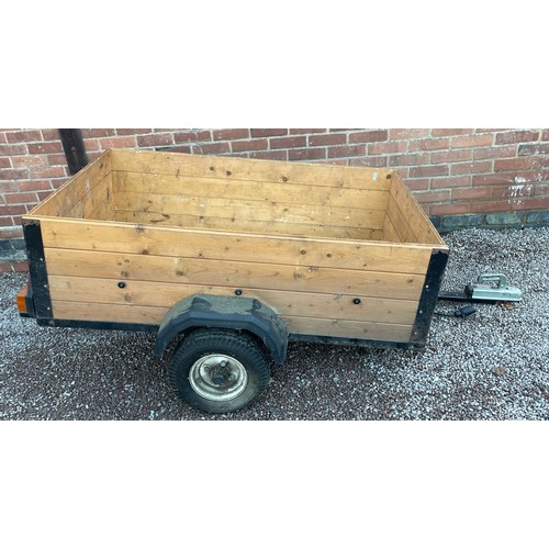 168 - PANELLED CAR TRAILER WITH TAIL LIGHTS