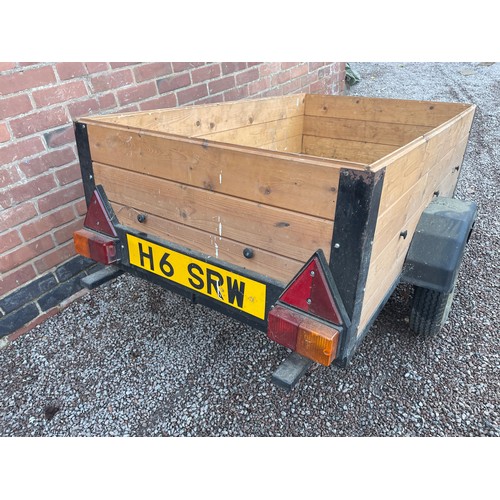 168 - PANELLED CAR TRAILER WITH TAIL LIGHTS