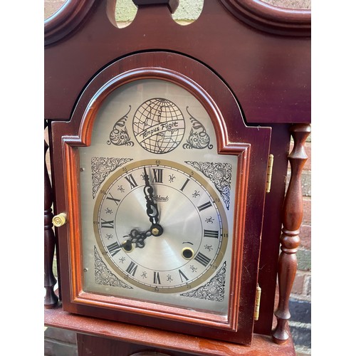 49 - REPRODUCTION HIGHLANDS DOUBLE WEIGHT LONG CASE CLOCK