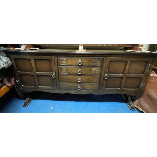 44 - DARK OAK PANEL DOOR SIDEBOARD