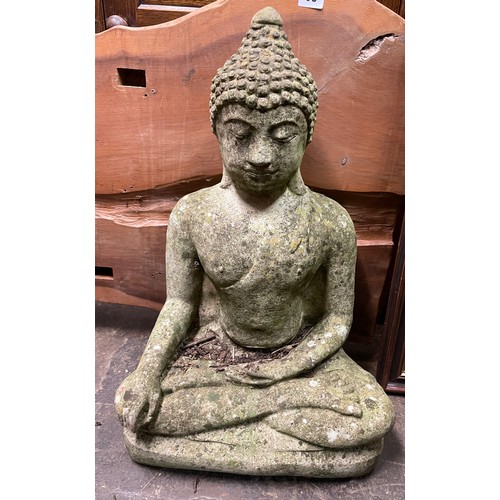 33 - STONE GARDEN FIGURE OF SEATED BUDDHA