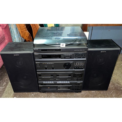 97 - SONY HIFI AND CD PLAYER WITH SPEAKERS