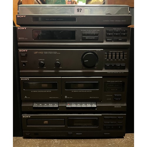 97 - SONY HIFI AND CD PLAYER WITH SPEAKERS