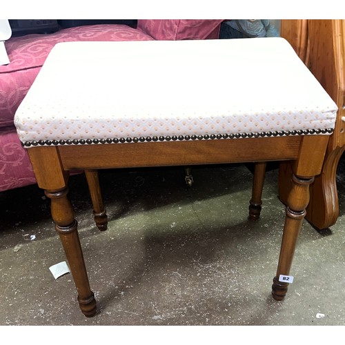 82 - STUDDED LOZENGE UPHOLSTERED DRESSING STOOL