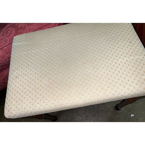 82 - STUDDED LOZENGE UPHOLSTERED DRESSING STOOL