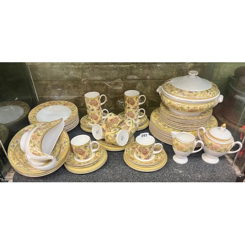 297 - WEDGWOOD FLORAL TAPESTRY COFFEE SERVICE AND TABLEWARE INC TUREEN AND COVER