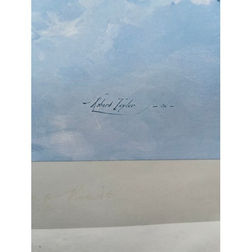 363 - THREE ROBERT TAYLOR AIRCRAFT PRINTS WITH RELATIVE SIGNATURES